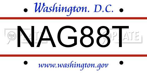 NAG88T District Of Columbia License Plate