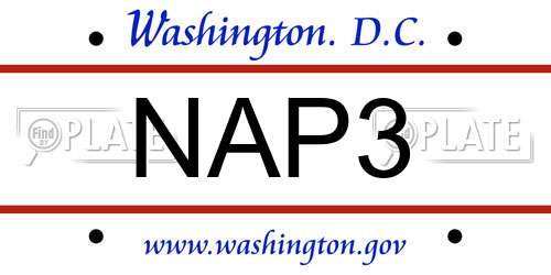 NAP3 District Of Columbia License Plate