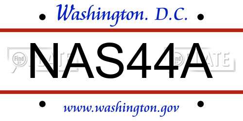 NAS44A District Of Columbia License Plate
