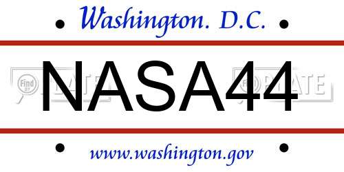 NASA44 District Of Columbia License Plate