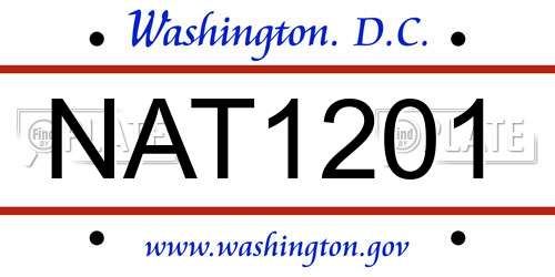 NAT1201 District Of Columbia License Plate