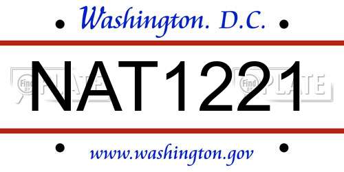 NAT1221 District Of Columbia License Plate