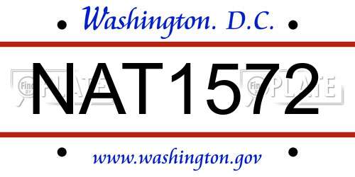 NAT1572 District Of Columbia License Plate