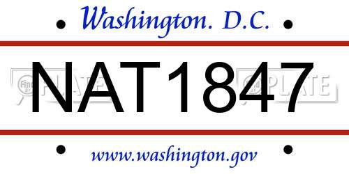 NAT1847 District Of Columbia License Plate