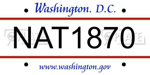 NAT1870 District Of Columbia License Plate