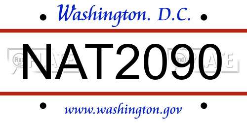 NAT2090 District Of Columbia License Plate