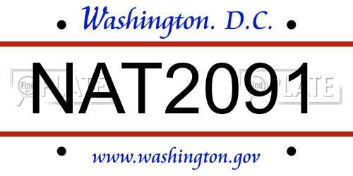NAT2091 District Of Columbia License Plate