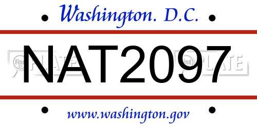 NAT2097 District Of Columbia License Plate