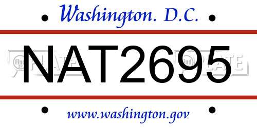 NAT2695 District Of Columbia License Plate