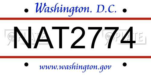 NAT2774 District Of Columbia License Plate