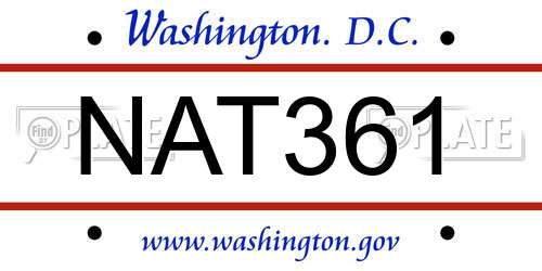 NAT361 District Of Columbia License Plate