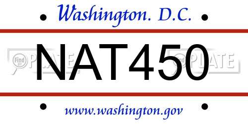 NAT450 District Of Columbia License Plate
