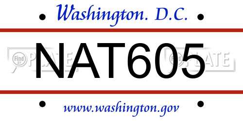 NAT605 District Of Columbia License Plate