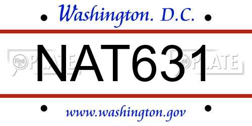 NAT631 District Of Columbia License Plate
