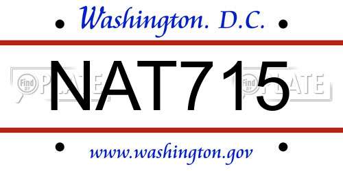 NAT715 District Of Columbia License Plate