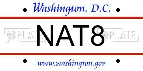 NAT8 District Of Columbia License Plate