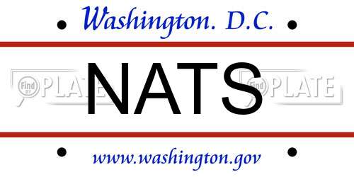 NATS District Of Columbia License Plate