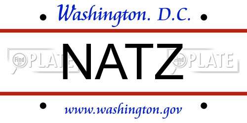 NATZ District Of Columbia License Plate