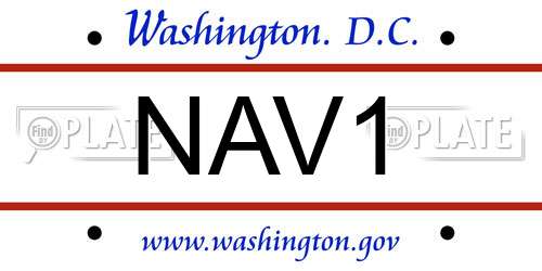 NAV1 District Of Columbia License Plate
