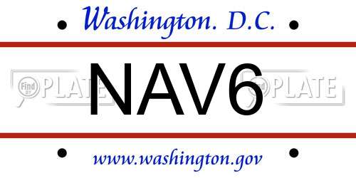 NAV6 District Of Columbia License Plate