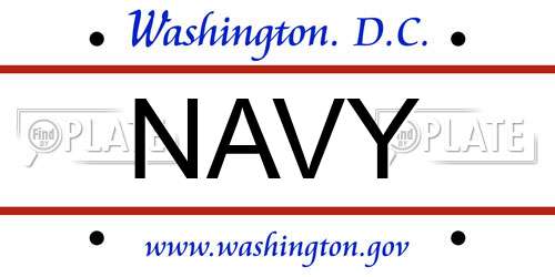 NAVY District Of Columbia License Plate