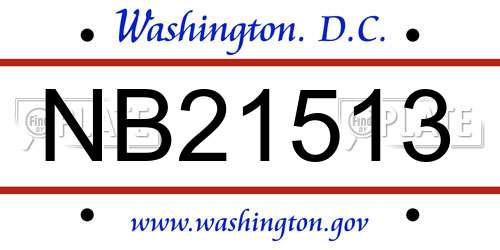 NB21513 District Of Columbia License Plate