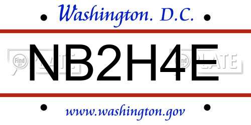 NB2H4E District Of Columbia License Plate