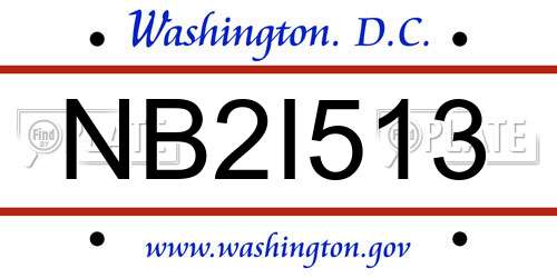 NB2I513 District Of Columbia License Plate