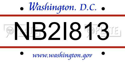 NB2I813 District Of Columbia License Plate