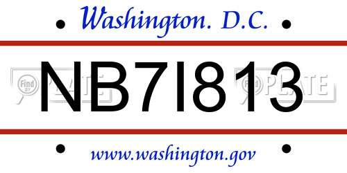 NB7I813 District Of Columbia License Plate