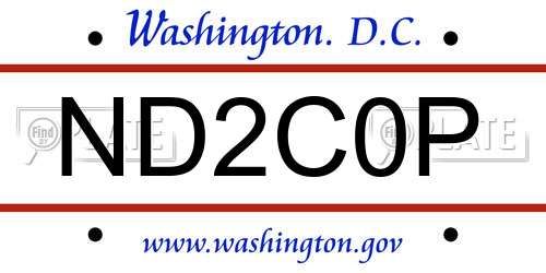 ND2C0P District Of Columbia License Plate