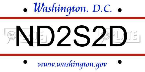 ND2S2D District Of Columbia License Plate