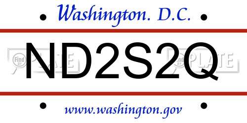 ND2S2Q District Of Columbia License Plate