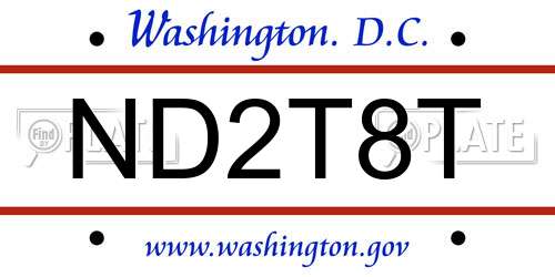 ND2T8T District Of Columbia License Plate