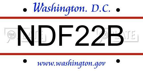 NDF22B District Of Columbia License Plate