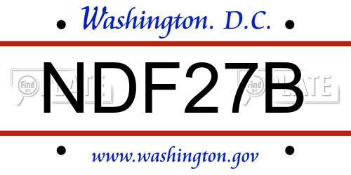 NDF27B District Of Columbia License Plate