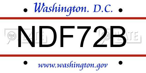 NDF72B District Of Columbia License Plate