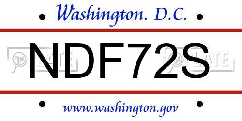 NDF72S District Of Columbia License Plate