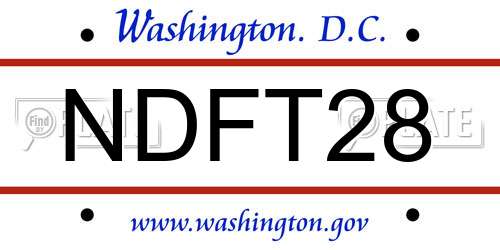 NDFT28 District Of Columbia License Plate