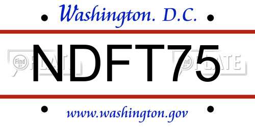 NDFT75 District Of Columbia License Plate