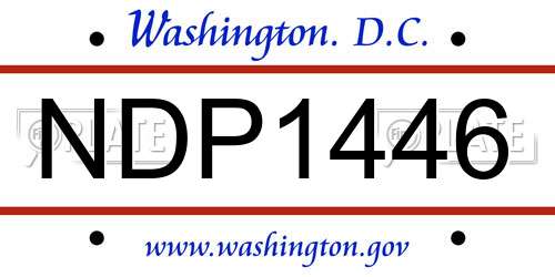 NDP1446 District Of Columbia License Plate