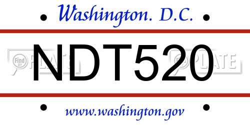 NDT520 District Of Columbia License Plate