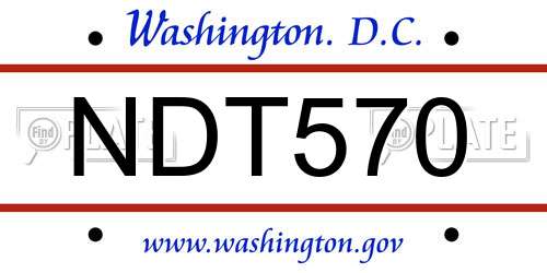 NDT570 District Of Columbia License Plate