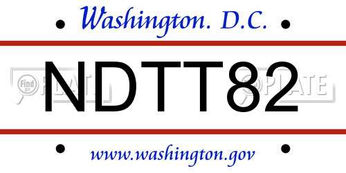 NDTT82 District Of Columbia License Plate