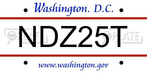 NDZ25T District Of Columbia License Plate