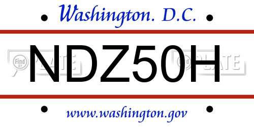 NDZ50H District Of Columbia License Plate