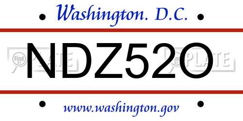 NDZ52O District Of Columbia License Plate