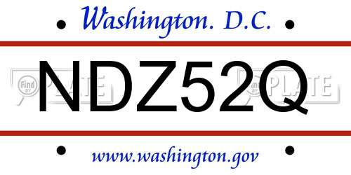 NDZ52Q District Of Columbia License Plate