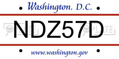 NDZ57D District Of Columbia License Plate