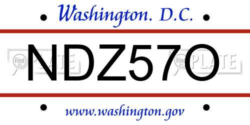 NDZ57O District Of Columbia License Plate